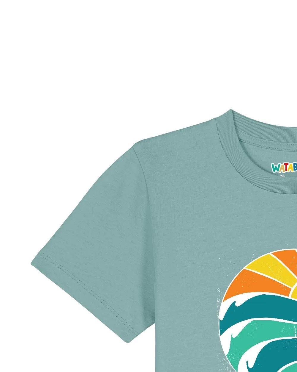 Футболка с принтом Summer Sun, Wat? Apparel, teal monstera — фото 3