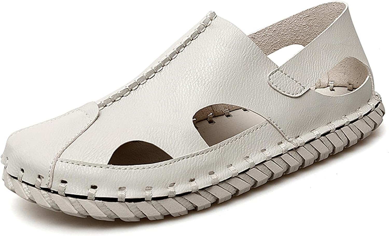 

Мужские сандалии Abborora ручной работы из кожи, летние мягкие удобные сандалии для рыбалки и пляжа, бежевый