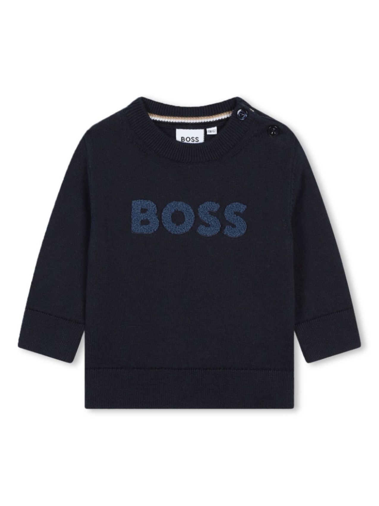 

BOSS Kidswear махровый джемпер с логотипом, синий