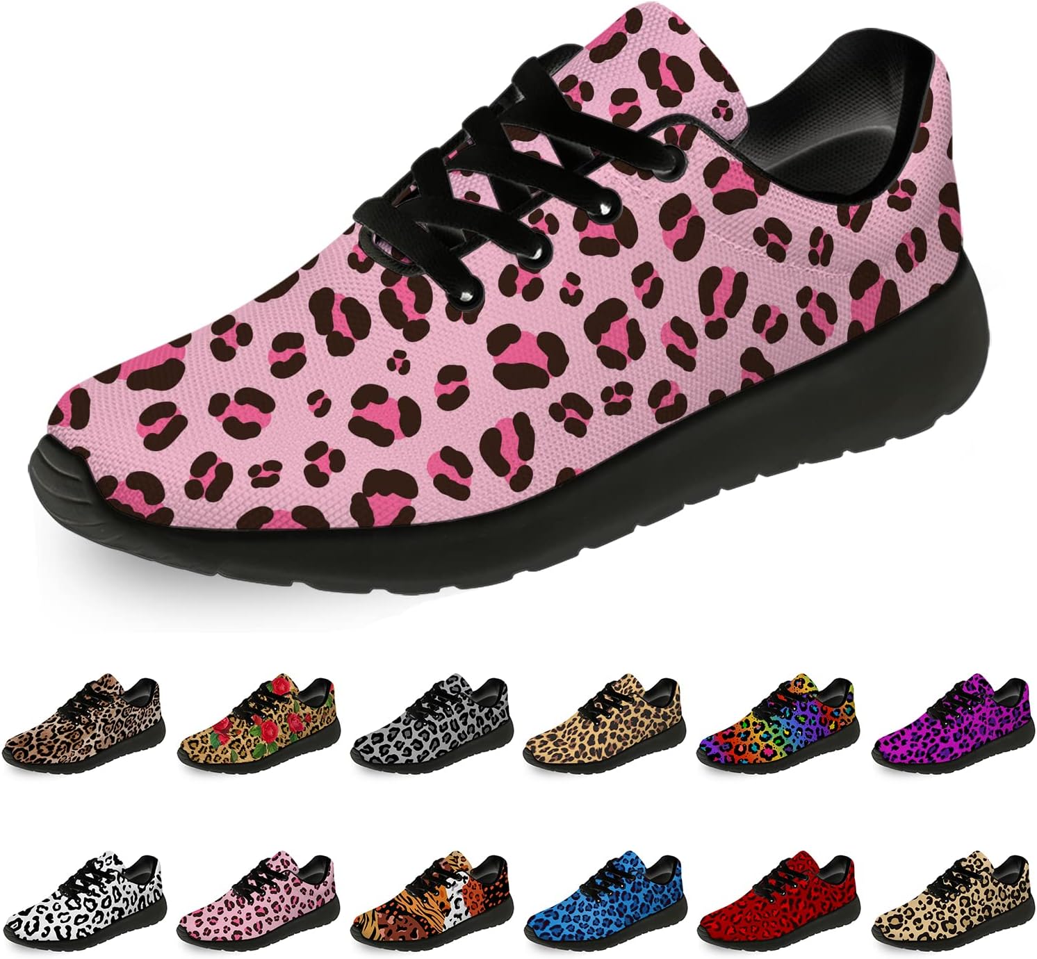 

Кроссовки с леопардовым принтом для женщин и мужчин, беговые кроссовки, удобные легкие кроссовки для прогулок и тенниса, обувь с имитацией животной кожи, подарки Horethy, розовый