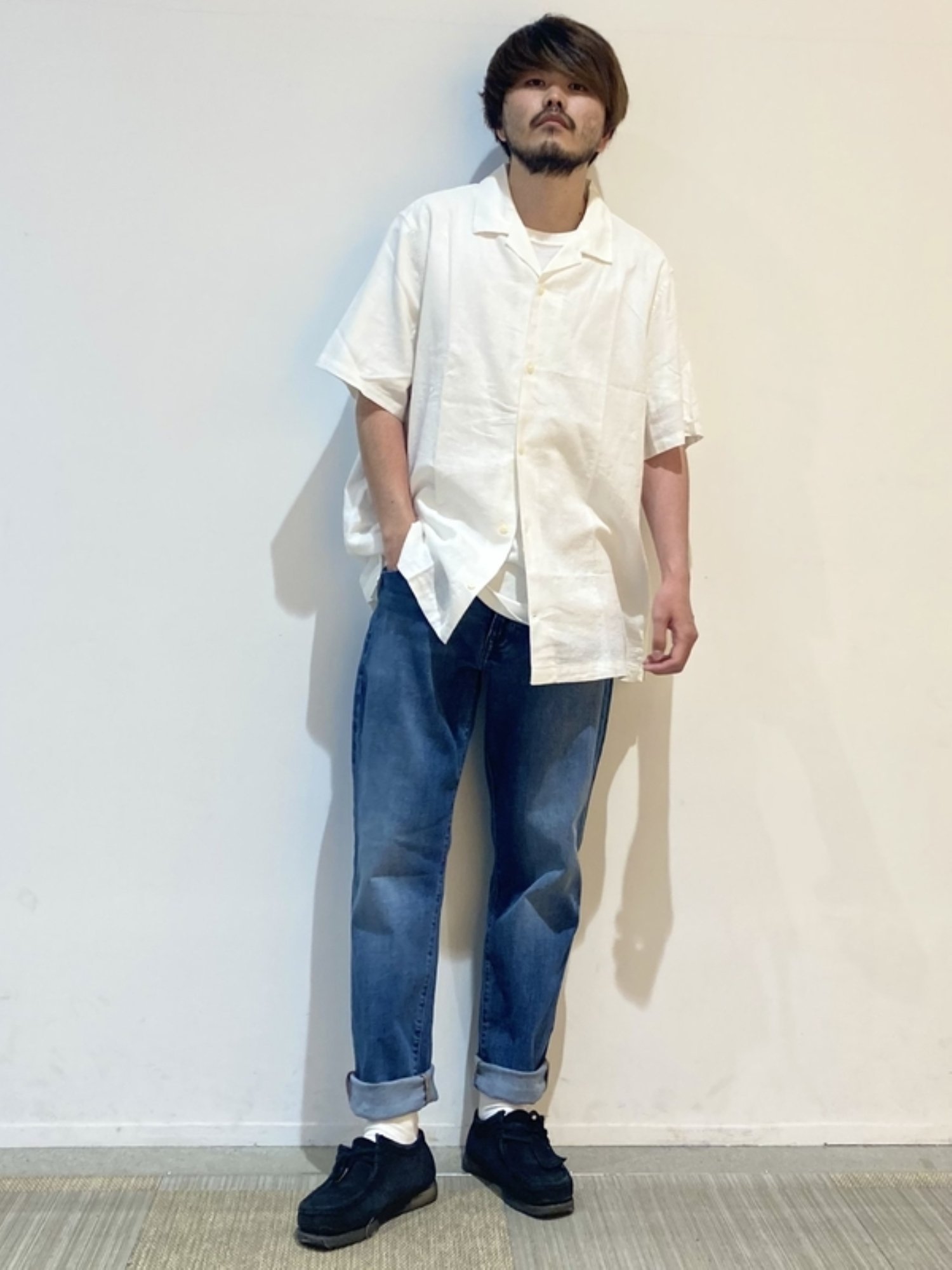 (M) Рубашка стандартного кроя из льняной смеси для отдыха GAP, NEW_OFF_WHITE — фото 3