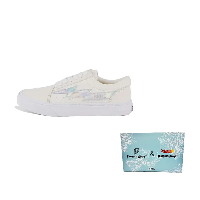 

BURNING FLAME REVENFE X SPOTM Износостойкие и легкие низкие кеды на текстильной подошве унисекс Молния белый, цвет Lightning White