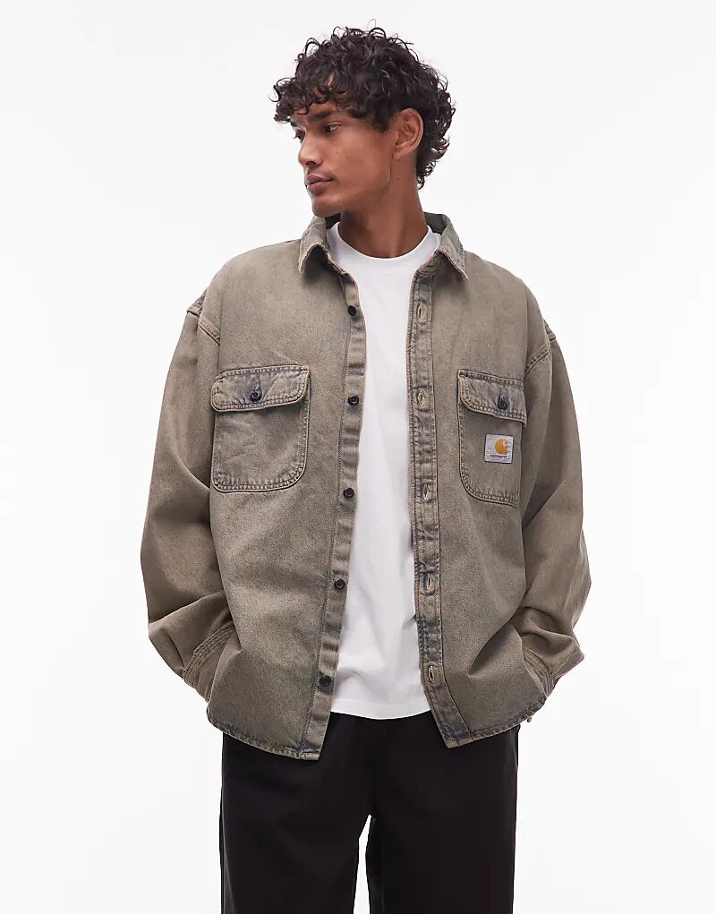 

Куртка-рубашка Carhartt WIP Tigan Denim с карманами, синяя