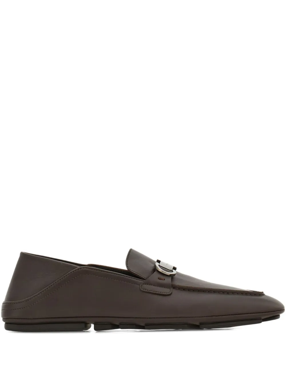 

Лоферы с декором Gancini Ferragamo, коричневый