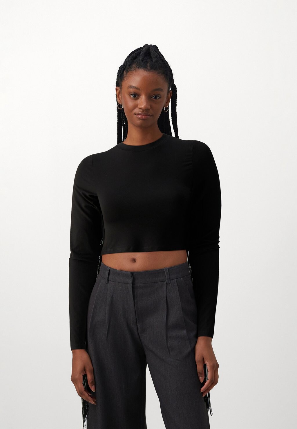 

Топ с длинными рукавами NMDALLAS FRINGE CROP Noisy May, черный