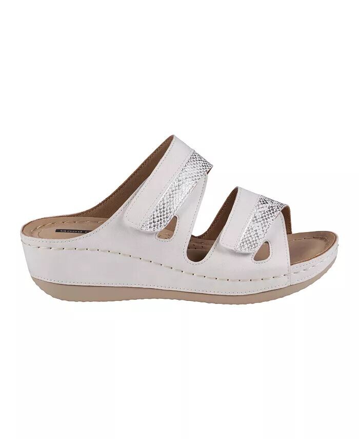 Женские босоножки на танкетке с двумя ремешками Havana GC Shoes, белый — фото 2