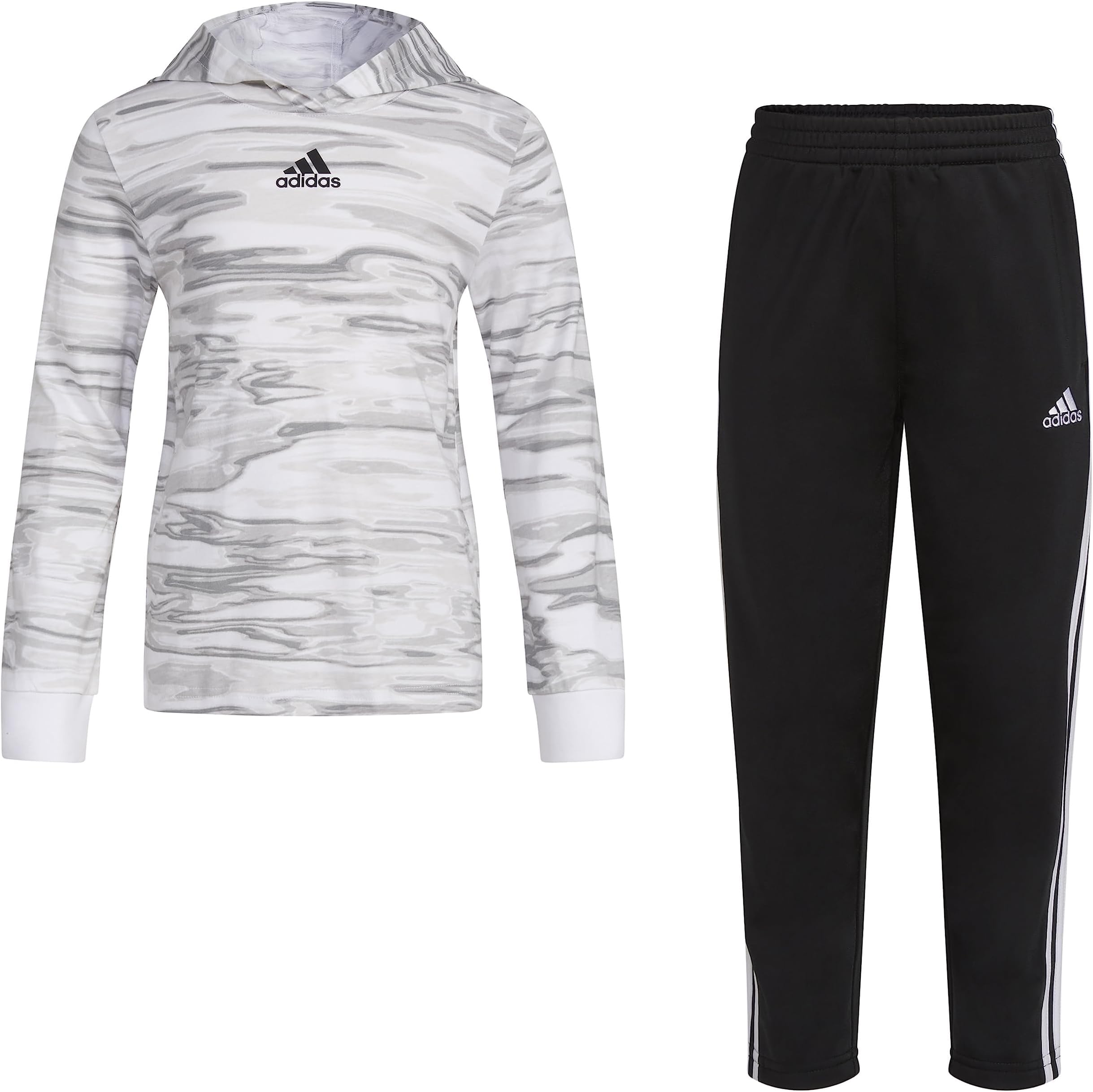 

Детский набор Adidas All Over Print Hooded Tee Pants Set, белый