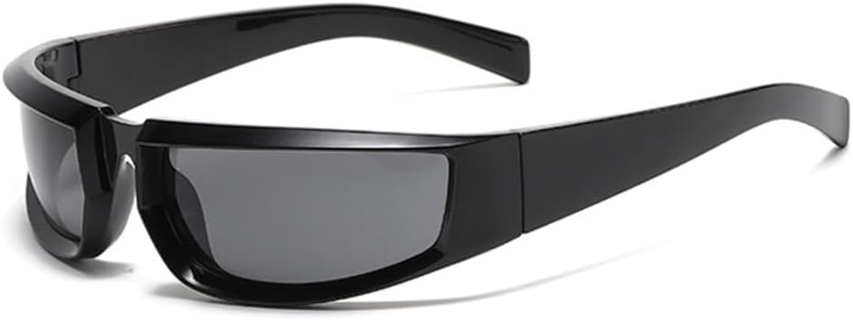 

Ретро-панк солнцезащитные очки для женщин с зеркальными линзами и защитой от УФ-излучения UV400; очки для мужчин для активного отдыха и вождения HDUBFY, Glossy Black Grey