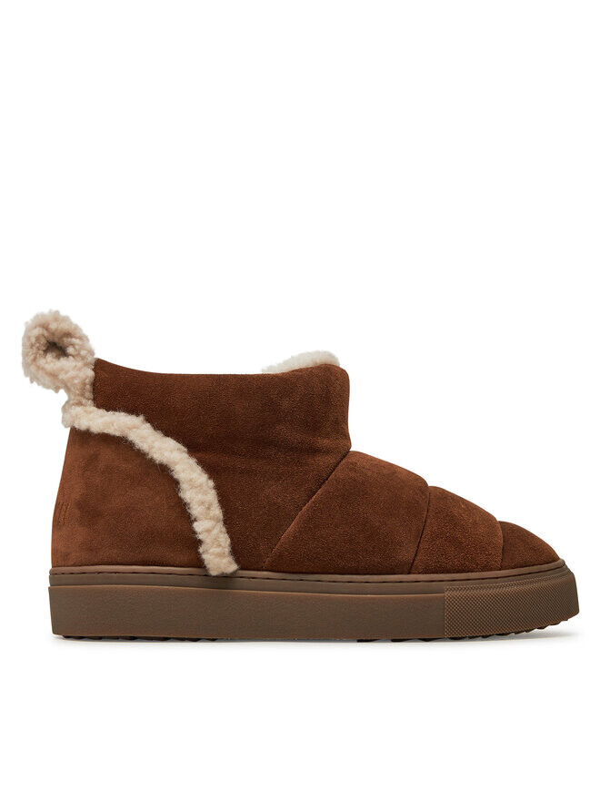 Зимние ботинки женские Inuikii Botas de nieve Shearling Slipin с овчиной, коричневый