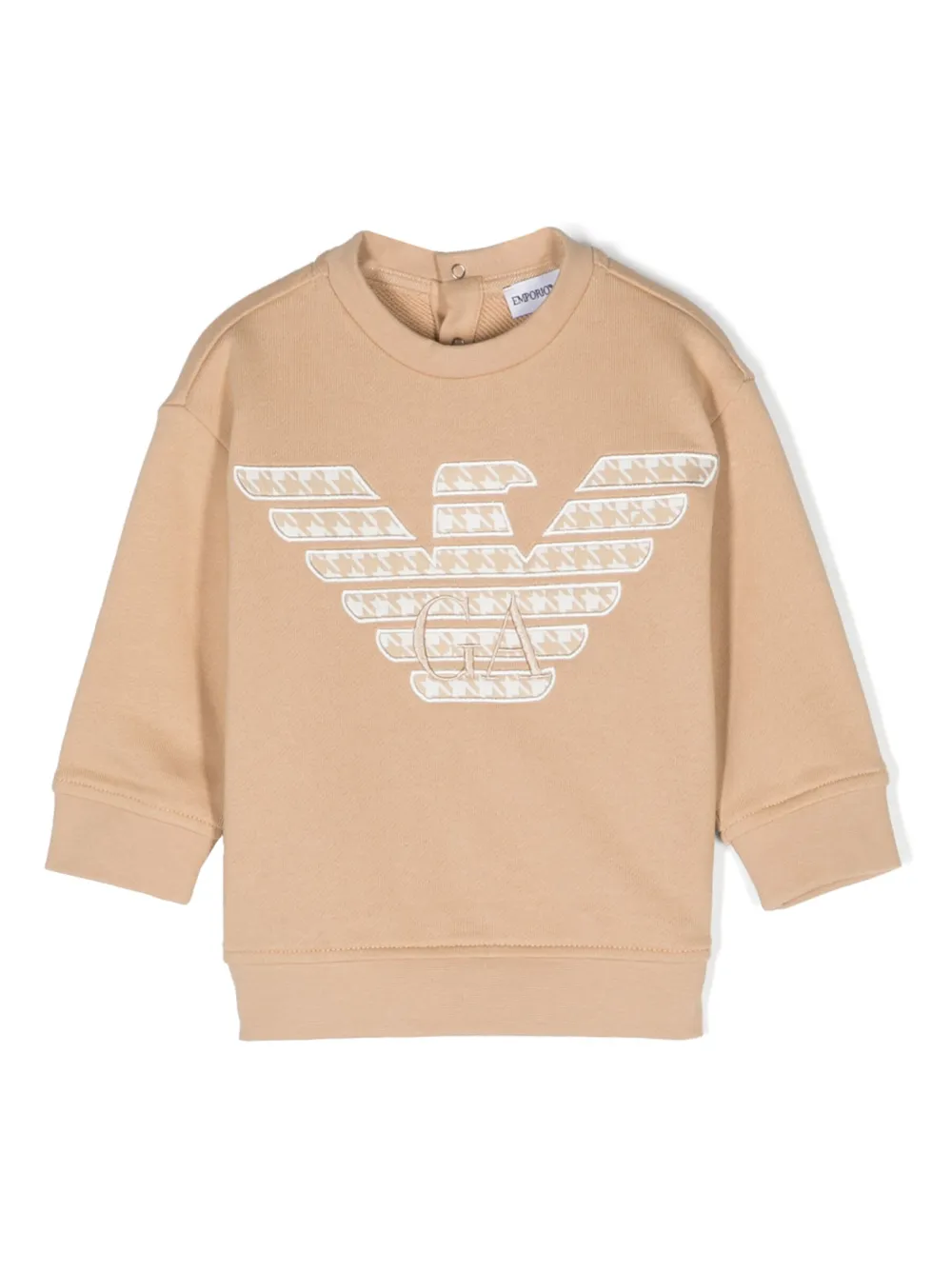 

Толстовка с нашивкой-логотипом Emporio Armani Kids, коричневый