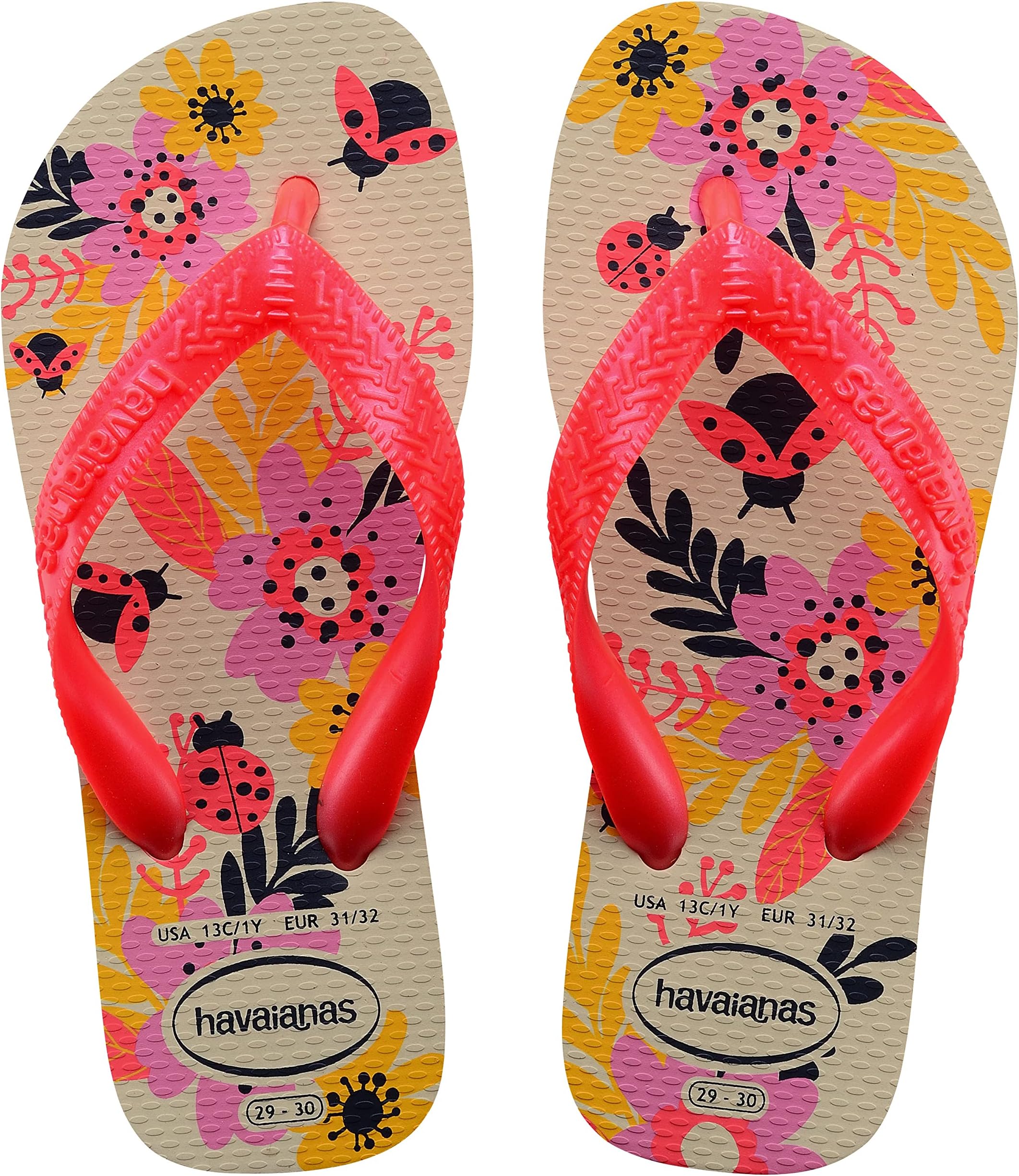 

Сандалии Havaianas Flores Flip Flop Sandal, цвет Beige Straw