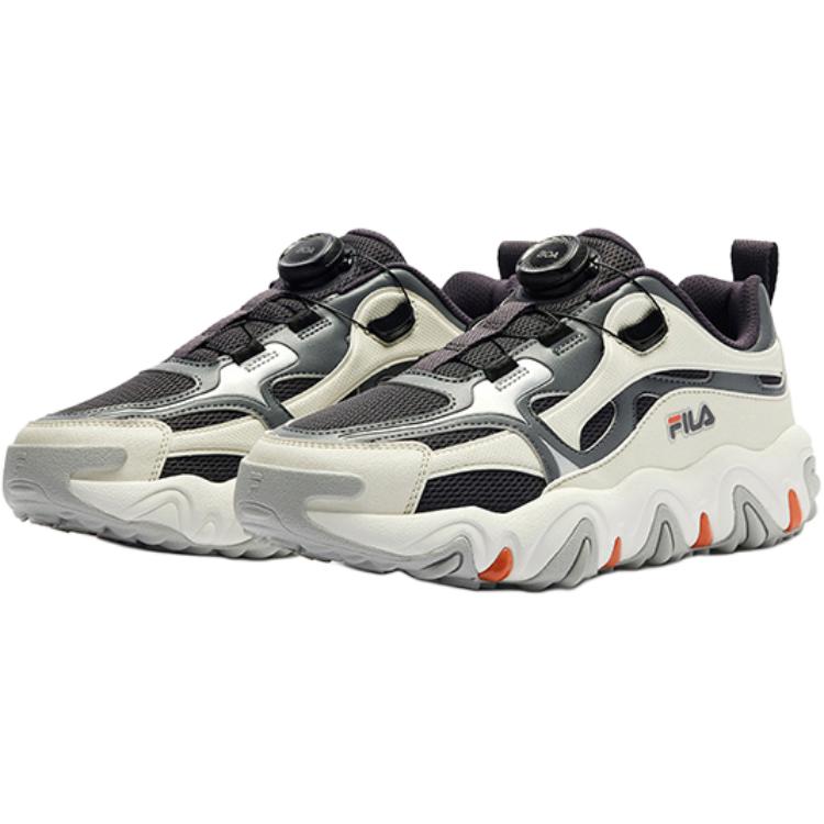 Fila Kids Нескользящие низкие детские тренировочные кроссовки серо-зеленого цвета — фото 4