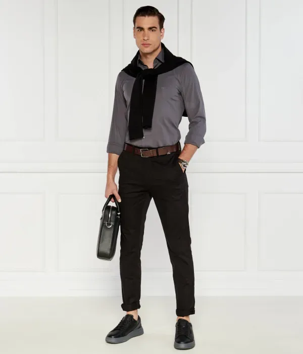 Современные саржевые брюки чинос slim fit Calvin Klein, черный — фото 2