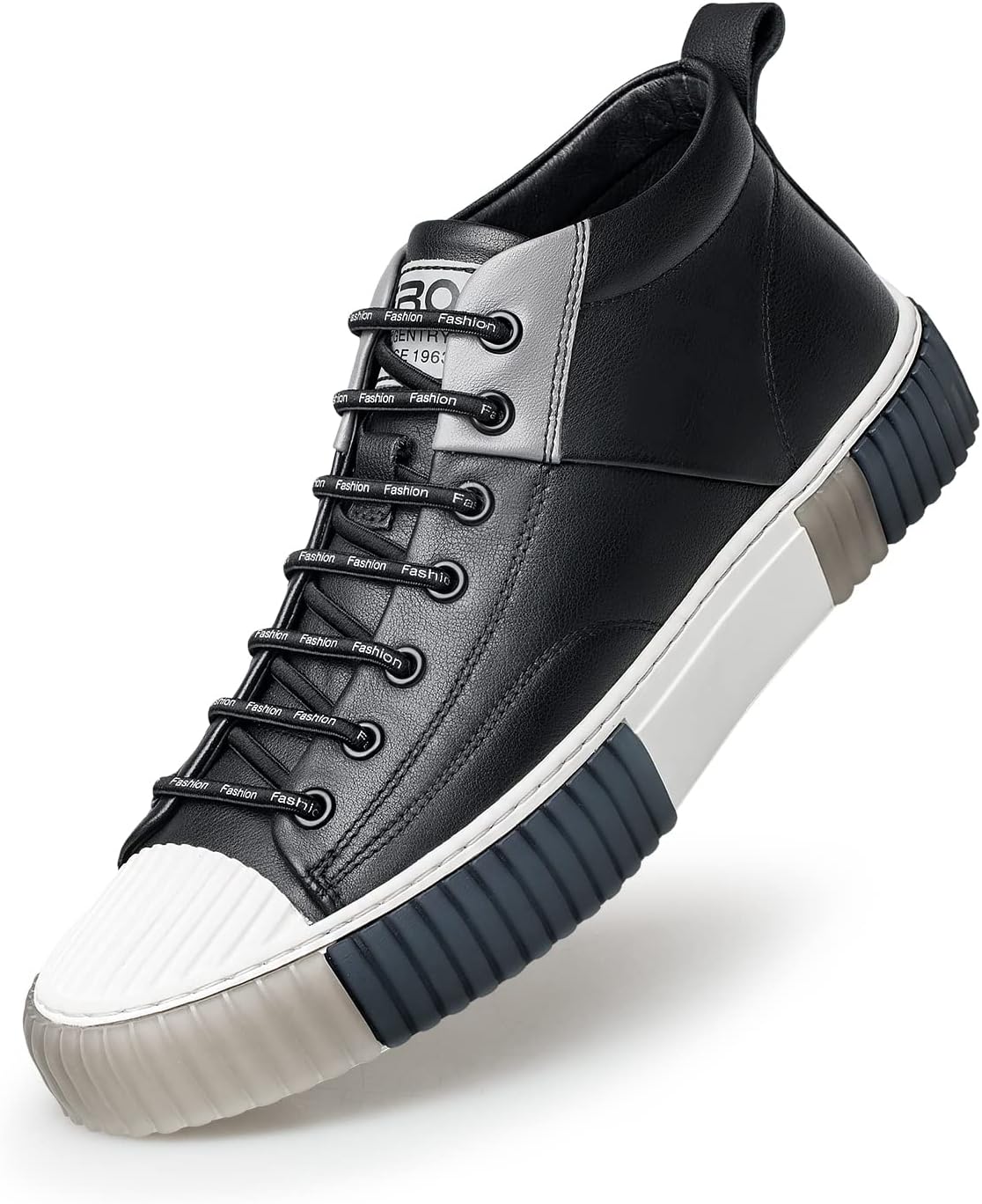 

Мужские кроссовки ZRO с высоким верхом, кожаные дышащие повседневные туфли для мужчин S05806, черный