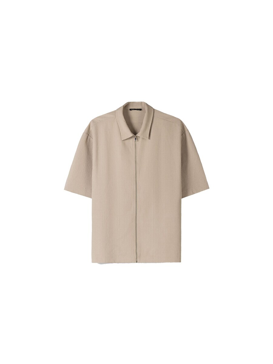 

Повседневная рубашка Bershka Regular fit Button Up Shirt, темно-бежевый