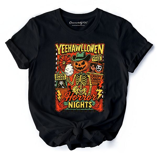 

Футболка Yee Haw Halloween с ретро-тыквой и скелетом, осенняя футболка в стиле кантри Ornamentallyyou, Black, Черный, Футболка Yee Haw Halloween с ретро-тыквой и скелетом, осенняя футболка в стиле кантри Ornamentallyyou, Black
