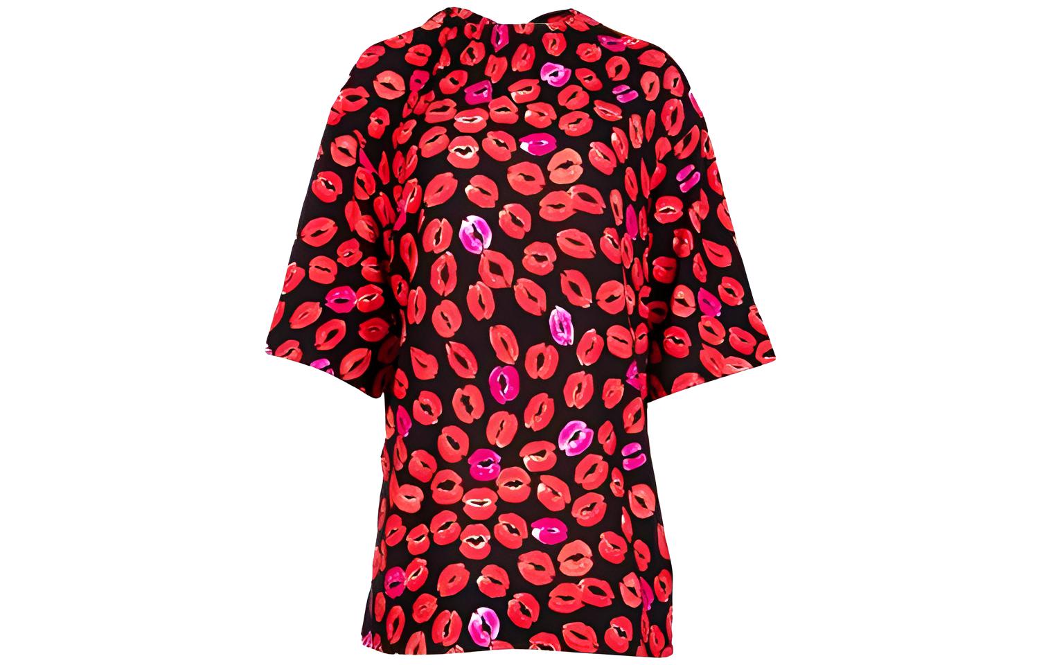 

Топ с принтом губ MARNI, красный