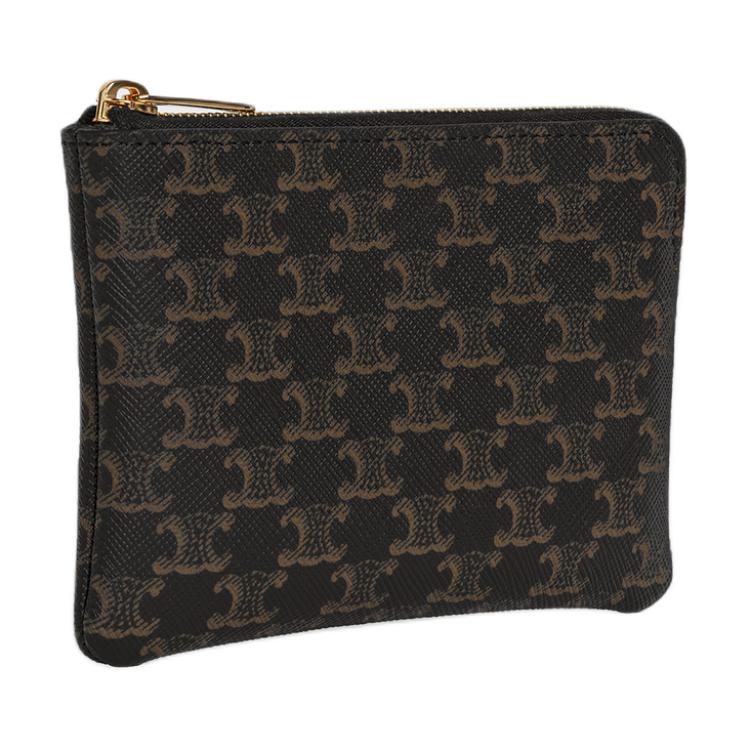 CELINE Кошелек Triomphe из искусственной кожи для монет и карт мужской Black — фото 2