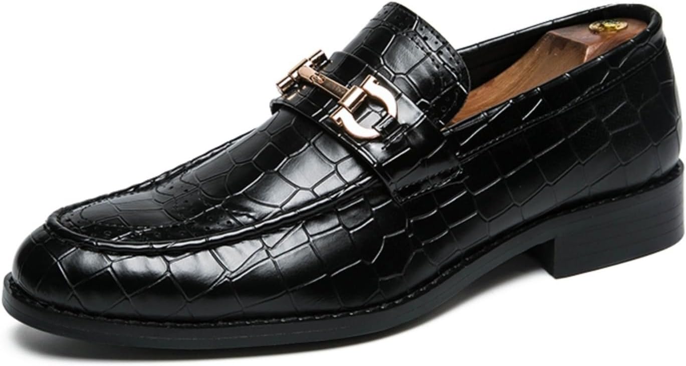 

Мужские роскошные кожаные лоферы с декором в виде лошади, с узором под крокодила, слипоны с заостренным носком, удобные туфли-лоферы, нескользящие, для делового повседневного ношения, офиса, прогулок, свадеб и официальных мероприятий Yrzhgdl, че...