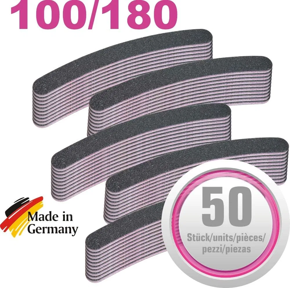 Набор профессиональных пилок для ногтей 100/180, 50 шт. Nailfun — фото 2