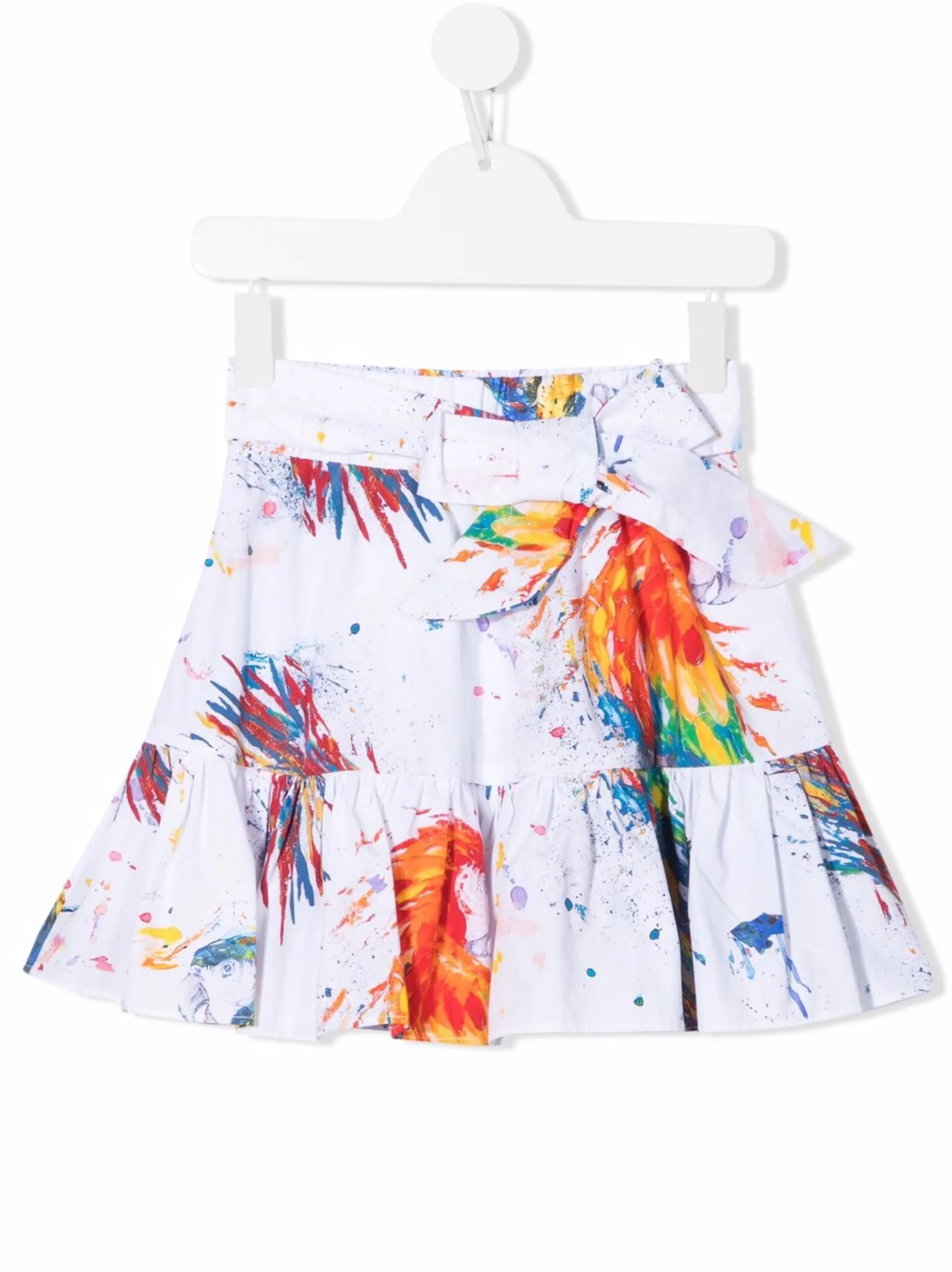 

Юбка с оборками и эффектом разбрызганной краски Msgm Kids, белый