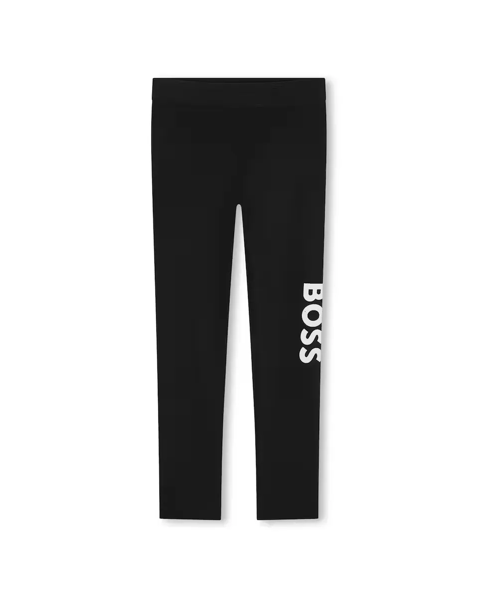 

Черные леггинсы для девочки с логотипом на ноге BOSS Kidswear