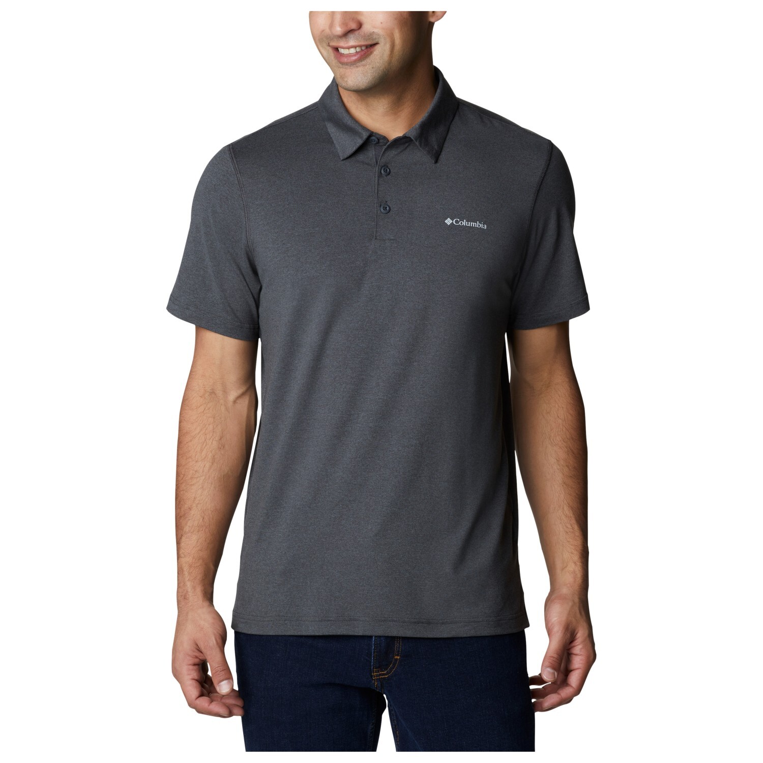 

Рубашка поло Columbia Tech Trail Polo, цвет Shark Heather