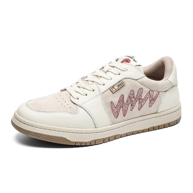 

WEISHIBANGWEI Дышащие мужские скейтерские кеды низкие бежевые, цвет Beige