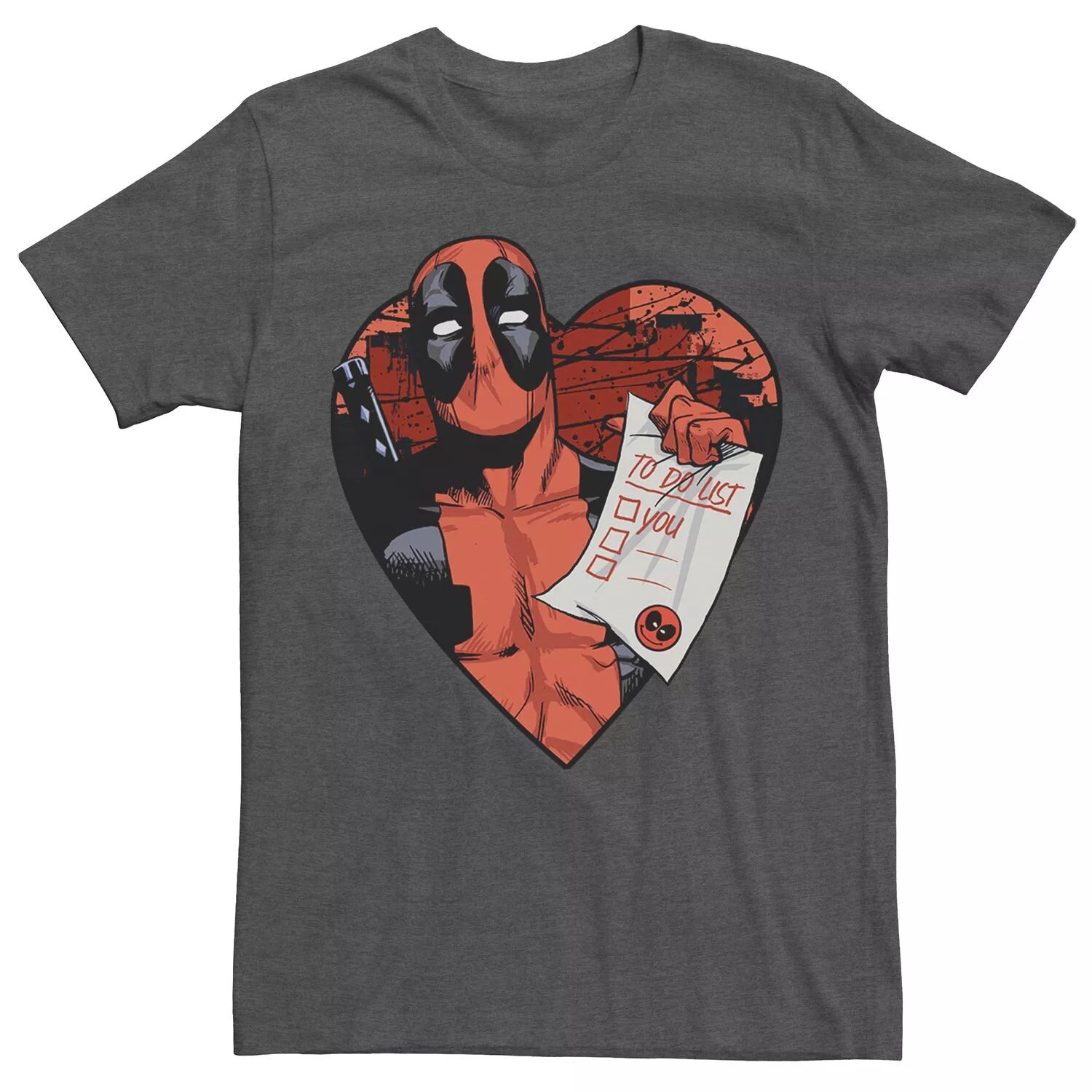 

Мужская футболка Deadpool Heart Licensed Character