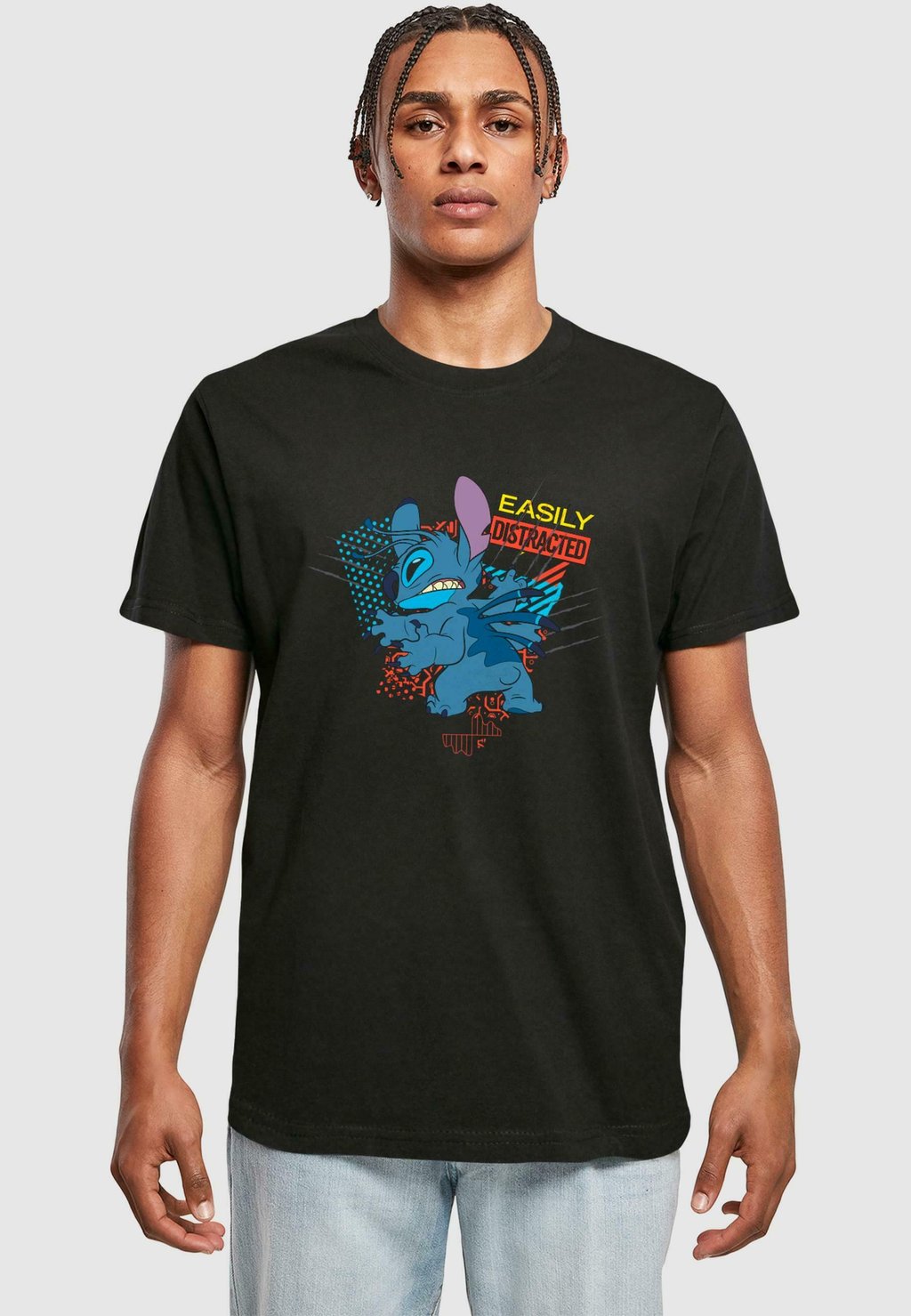 

Футболка с принтом LILO STITCH EASILY DISTRACTED Merchcode, черный