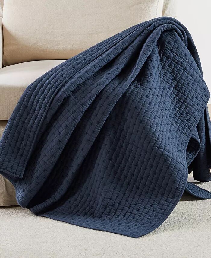 

Двустороннее стеганое плед, вышитое крестиком, 50 x 60 дюймов Levtex, синий