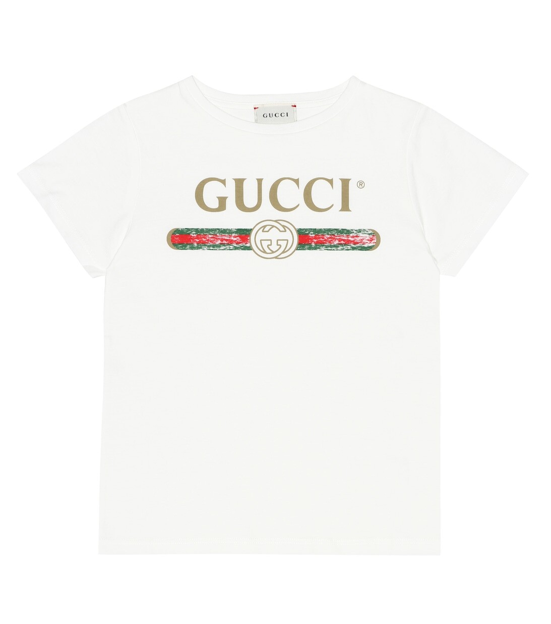 

Хлопковая футболка с логотипом Gucci, белый
