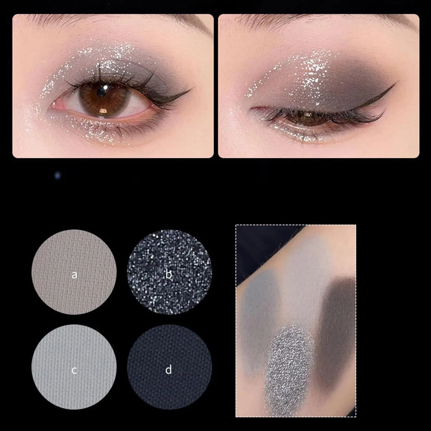 Тени для век Smoky Eyeshadow Palette Gothic Black Generic, 1 шт. — фото 3