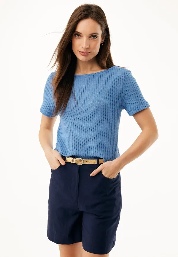 

Перфорированная базовая футболка с коротким рукавом Mexx, Bright Blue, Синий, Перфорированная базовая футболка с коротким рукавом Mexx, Bright Blue