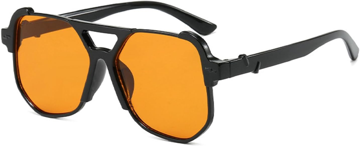 

Большие солнцезащитные очки для женщин и мужчин, роскошные очки-маска в крупной оправе, защитные очки для глаз с прозрачными линзами, защита от УФ-излучения UV400 mincl, Orange