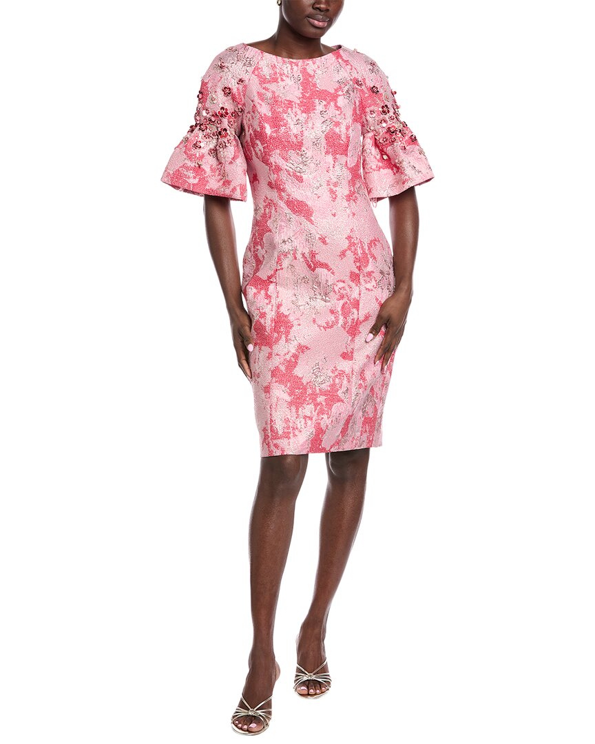 

Терри Джон от Рики Фримен Платье-футляр с лодочкой Teri Jon by Rickie Freeman, розовый