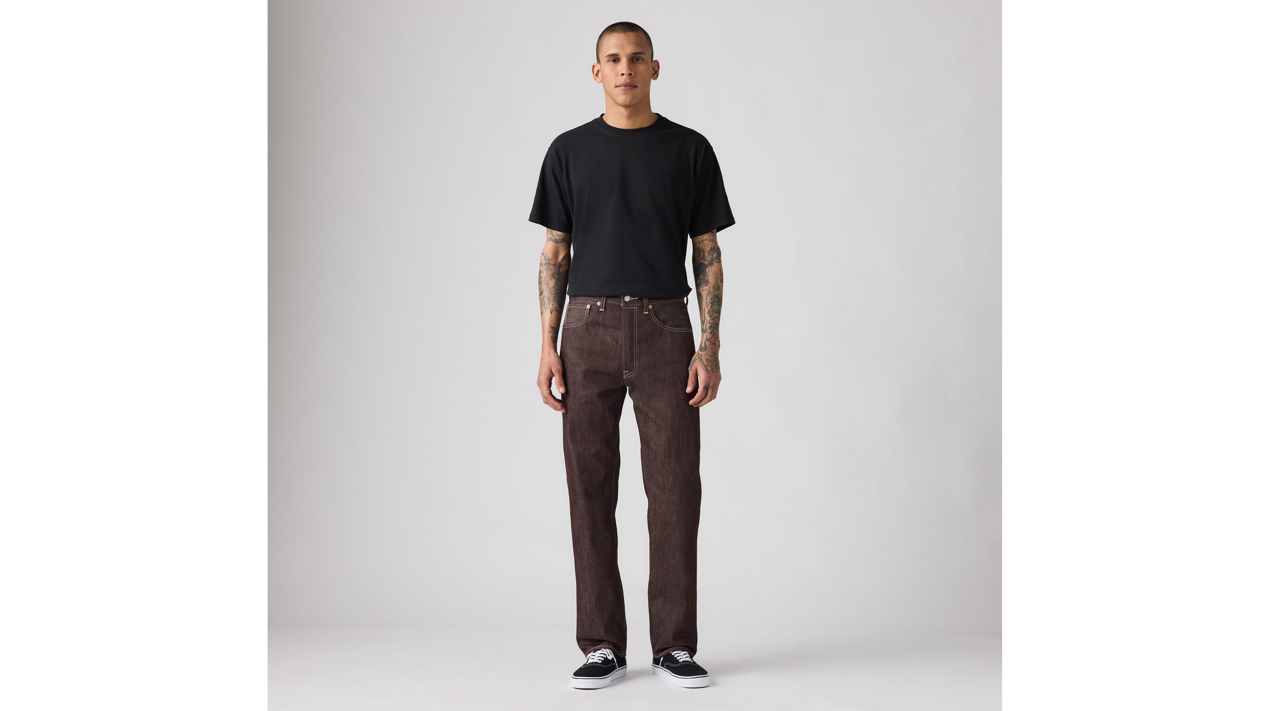 Мужские джинсы 501 Original Shrink-to-fit Levi's, Burgundy Rigid - Brown — фото 2