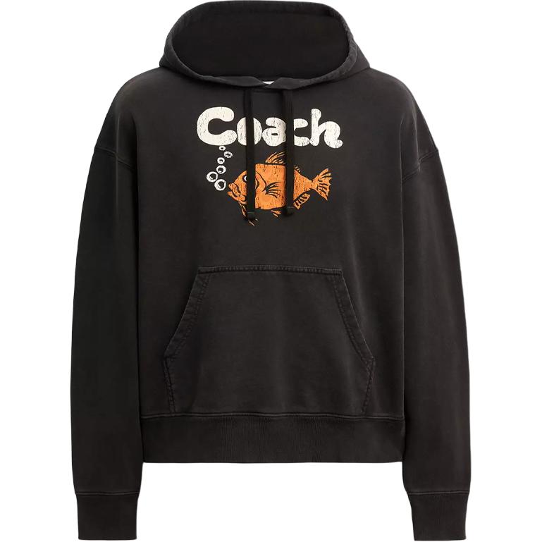 

Coach Толстовка унисекс, черные, с капюшоном, средней плотности, другие