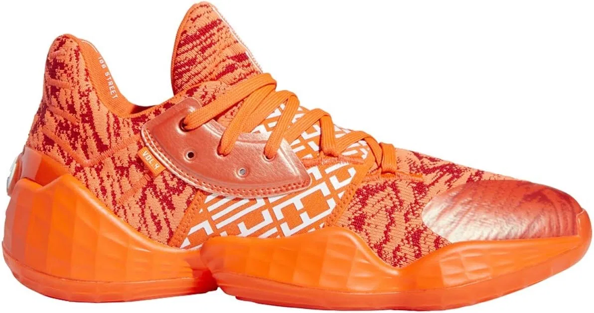 Мужские баскетбольные кроссовки Adidas Harden Vol. 4, размер XS, высота 9 дюймов, Orange