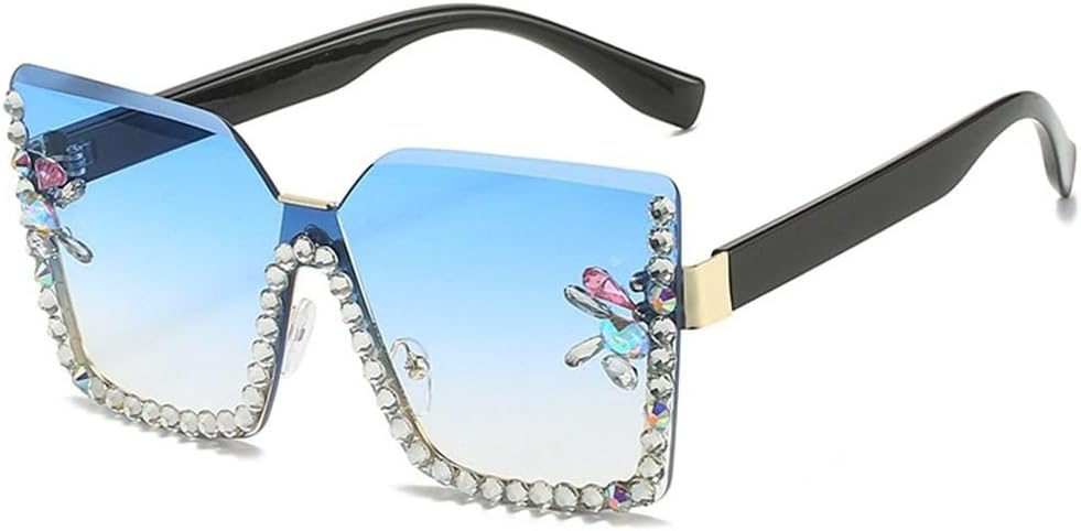 

Солнцезащитные очки MUTYNE для женщин, большие квадратные, с бриллиантами, для мужчин, модные, со стразами, полуободковые, роскошные, с защитой от УФ-излучения UV400, C6