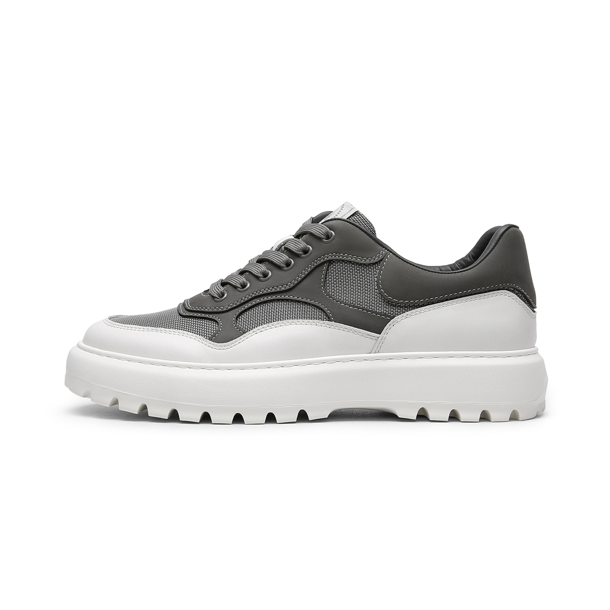 

CROWN Низкие повседневные мужские туфли серо-белые, цвет Gray White