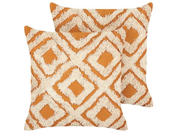 

Подушка Beliani 2 шт GILLY, 45x45x45 см цвет orange/weiß