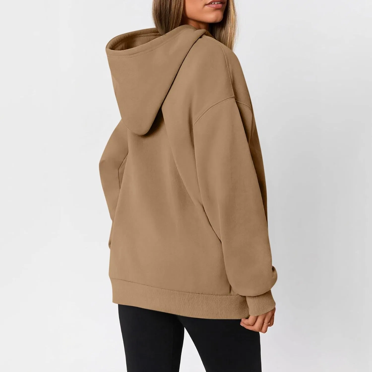 Толстовка женская оверсайз из флиса, Generic, A003-camel — фото 4