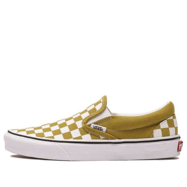

Кроссовки classic slip-on 'checkerboard - olive oil' Vans, желтый