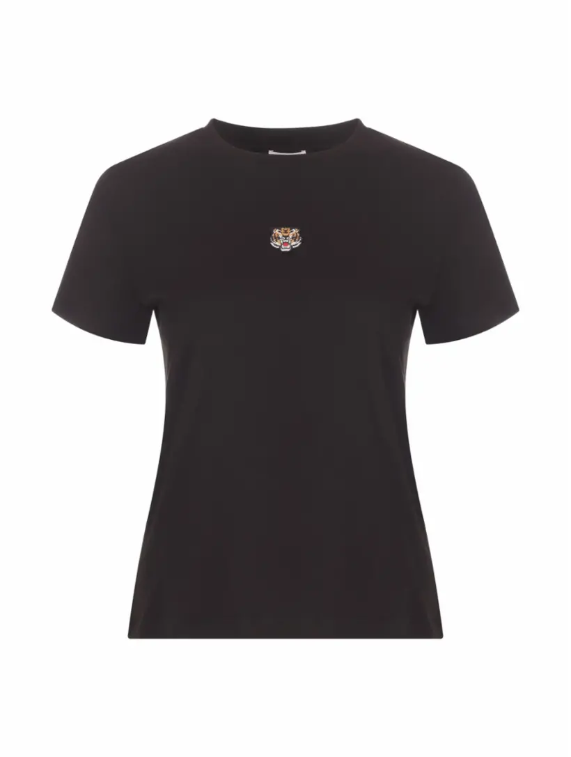 

Хлопковая футболка Lucky Tiger Kenzo, черный
