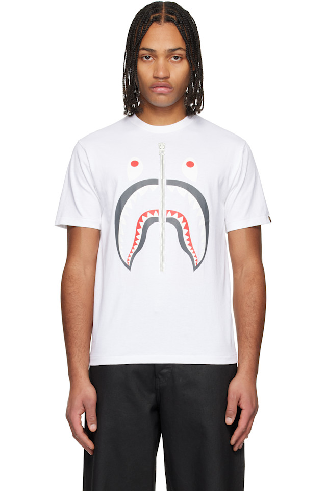 

Футболка с изображением акулы Bape, белый