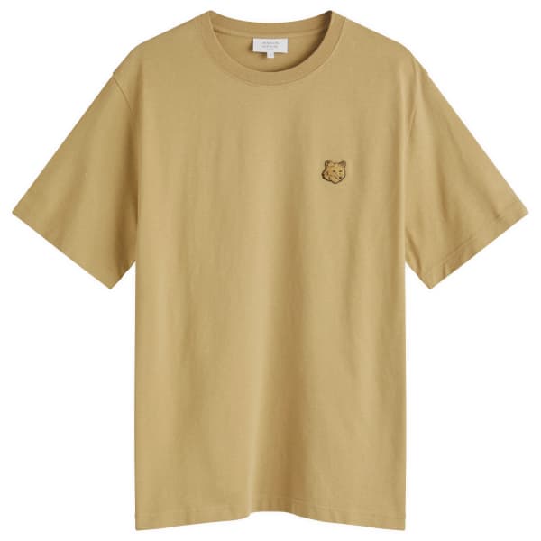 

Футболка Maison Kitsune с яркой нашивкой в виде головы лисы Maison Kitsuné, цвет cardamon