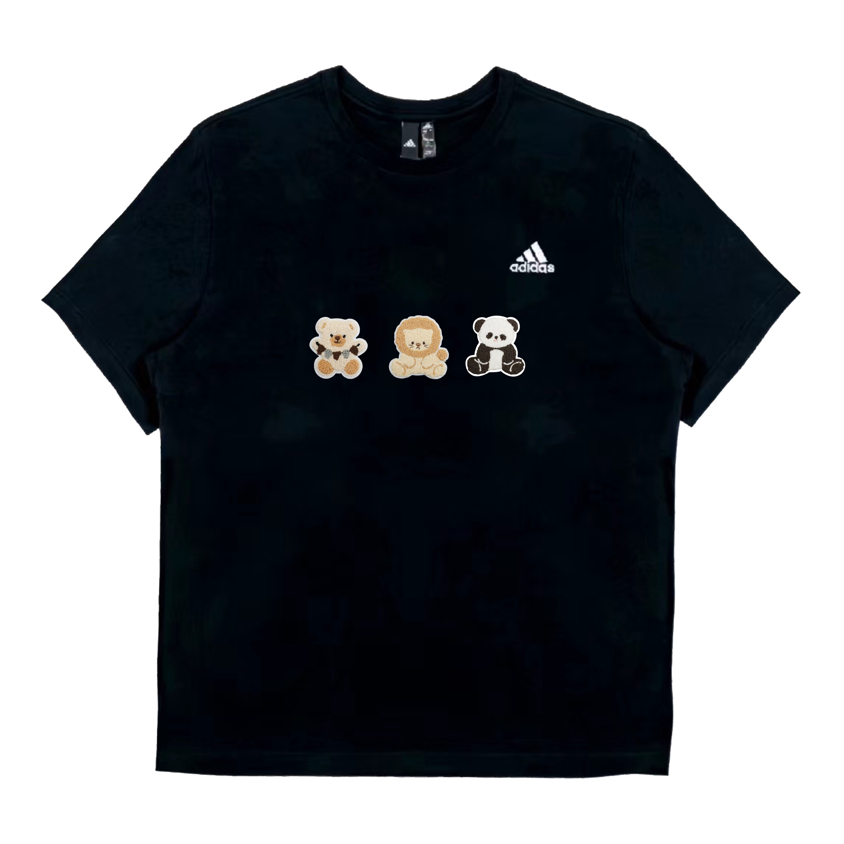 

Футболка с коротким рукавом и круглым вырезом Solid Color Logo Label Sports Casual Unisex Adidas, черный