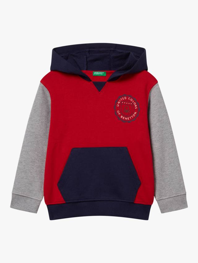 

Детская хлопковая худи с цветными блоками Benetton, Multi