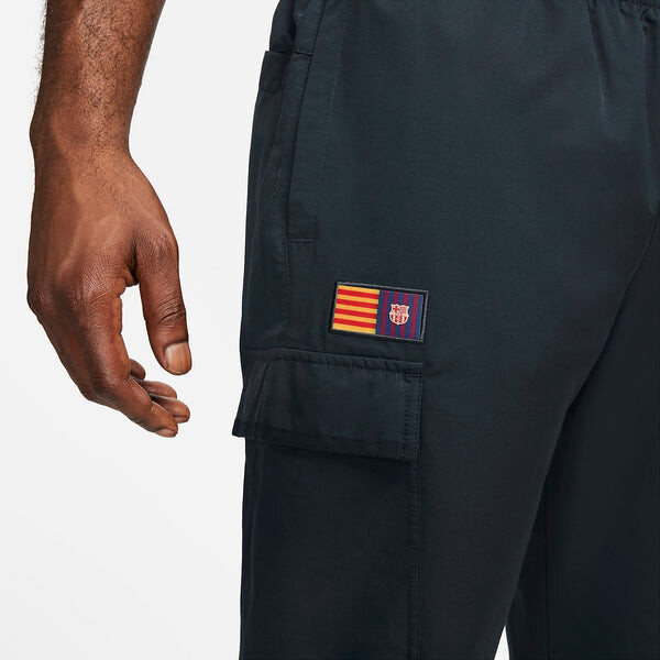 Штаны fc barcelona тканые футбольные штаны Nike, синий — фото 3